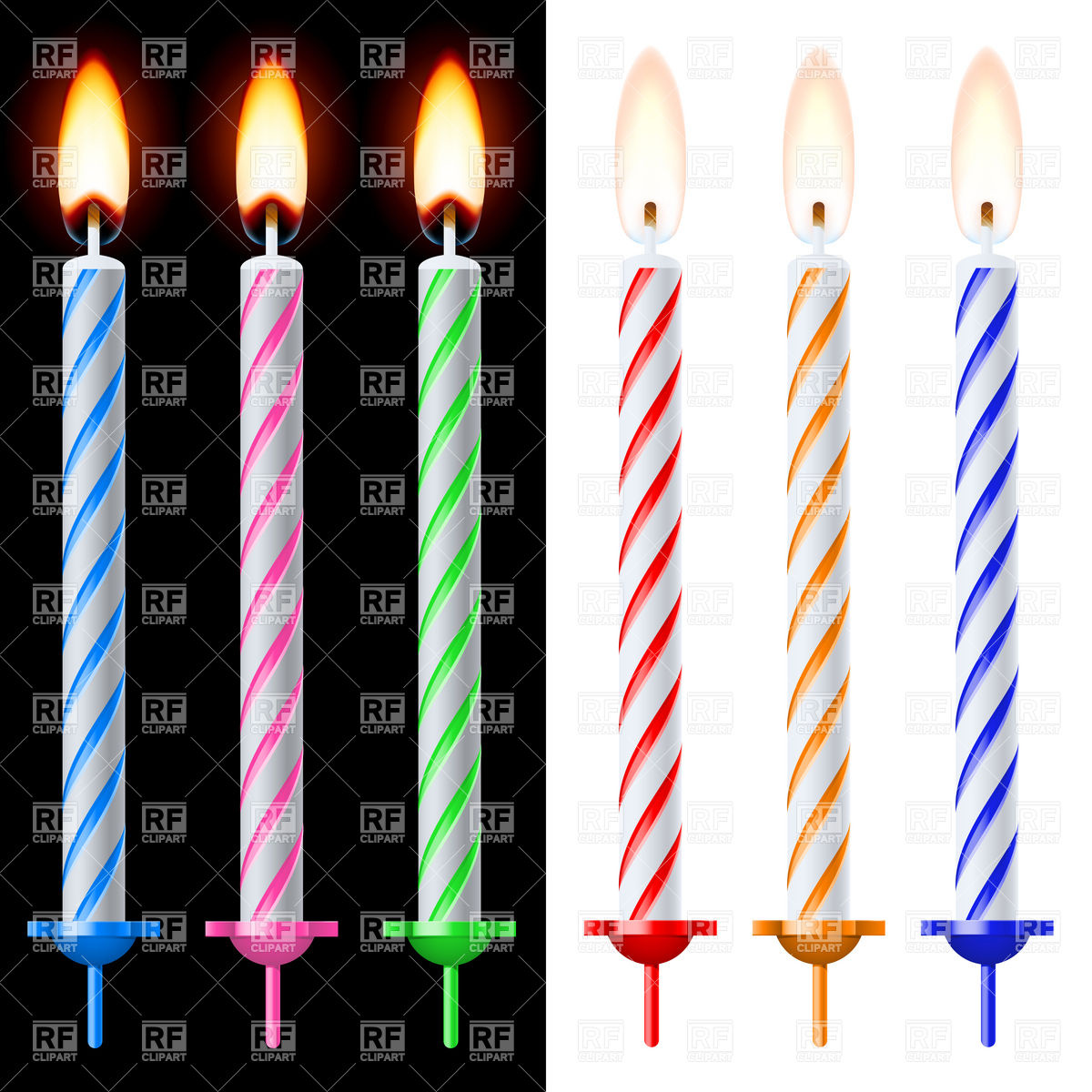 Colorful Birthday Cake Candles 7393 Objects Download Royalty Free