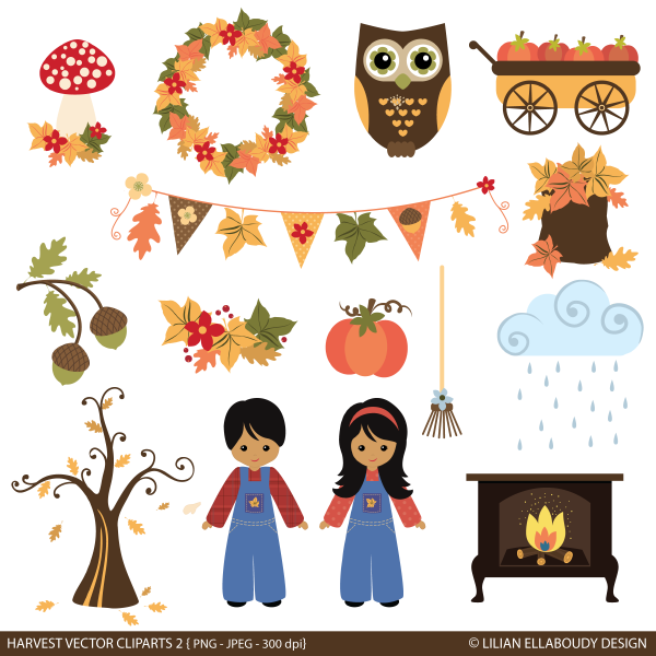 Fall Clipart Harvest Clipart Thanksgiving Clipart Black Png