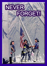 Fire Fighters Raising The American Flag At Ground Zero