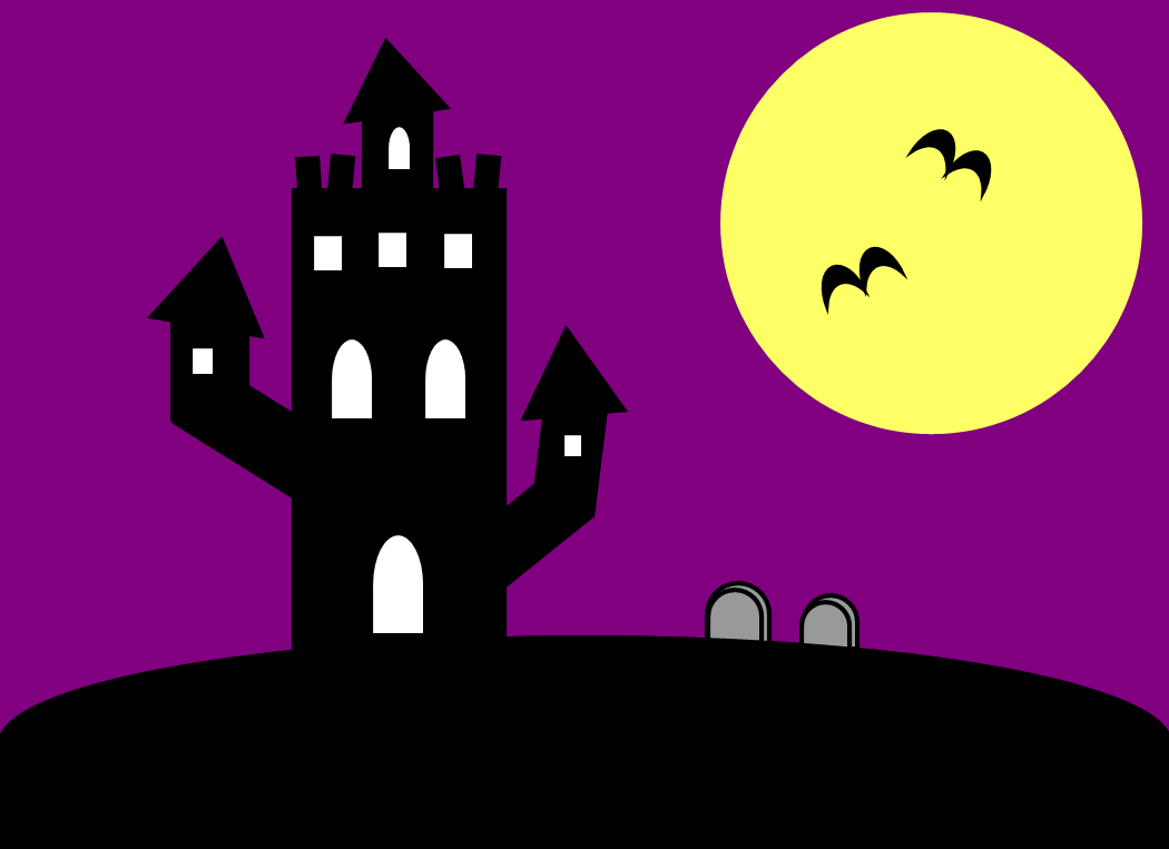 Free Clipart N Images  Spooky Halloween Castle On A Hill Clip Art