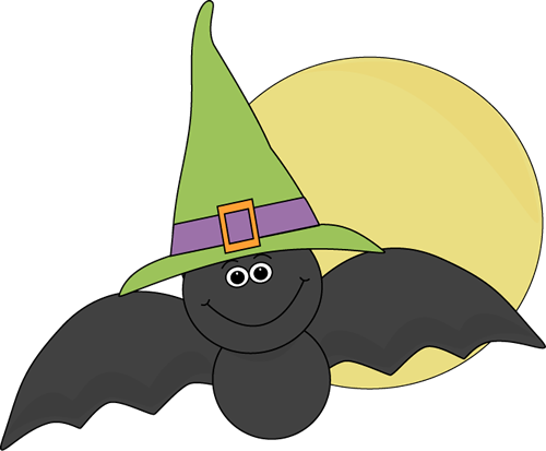Halloween Bat And Full Moon Clip Art Image   Black Halloween Bat