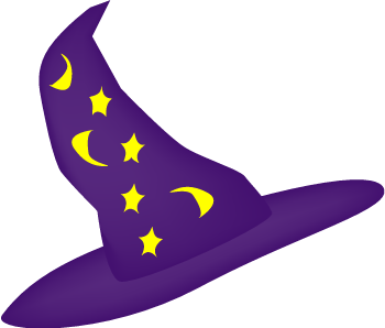 Halloween Clip Art Wizard Hat With Moon And Stars