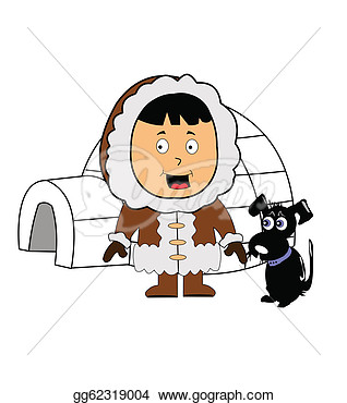 Illustration   Eskimo With Igloo  Eps Clipart Gg62319004   Gograph