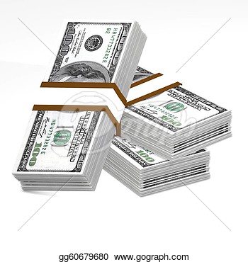 Illustrations   100 Bills Stack Of Dollars  Stock Clipart Gg60679680