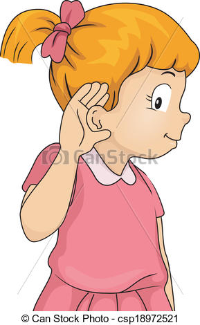 Listening Ears Kids Clipart Listening Girl   Csp18972521