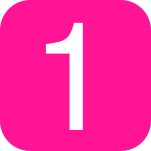 Pink Rounded Square With Number 1 Clip Art At Clker Com   Vector