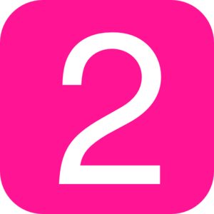 Pink Rounded Square With Number 2 Clip Art