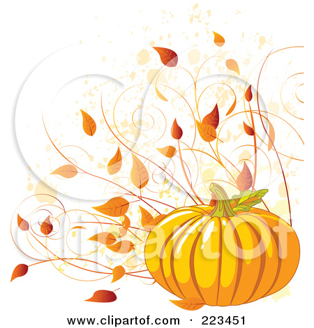 Royalty Free  Rf  Clipart Illustration Of A Harvest Pumpkin With