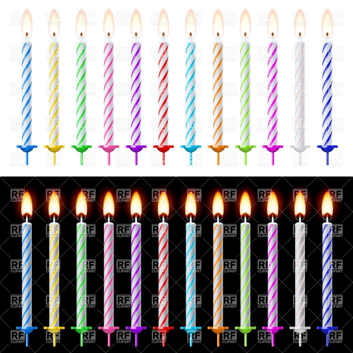 Set Of Candles For Birthday Cake 7446 Objects Download Royalty Free