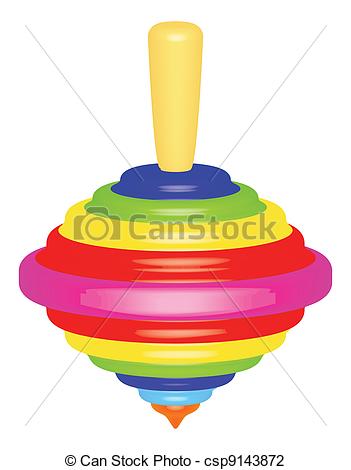 Top Toy Over White Vector Illustration Csp9143872   Search Clipart