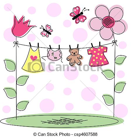 Vector Of Baby Announcement   Newborn Baby Card Csp4607588   Search    