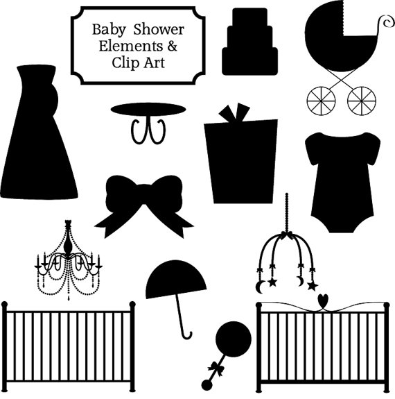 Baby Shower Clip Art Black And White Images   Pictures   Becuo