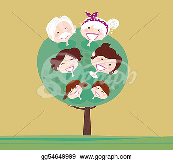 Big Family Generation Tree Clipart Family Under Heart Tree Fotosearch