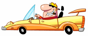 Clipart Image  Rich White Man Driving His Fancy Convertible Luxury Car