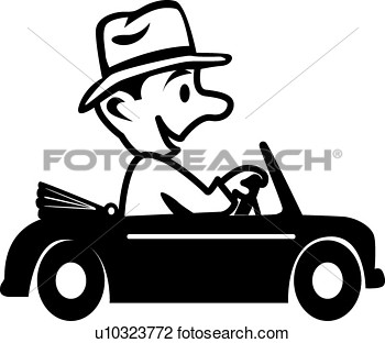 Clipart Of Man Driving A Car U10323772   Search Clip Art Illustration