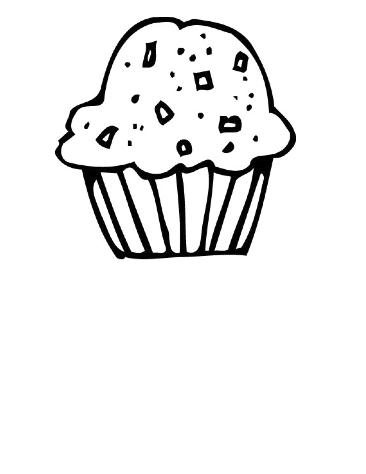 Cute Cupcake Clipart Black And White