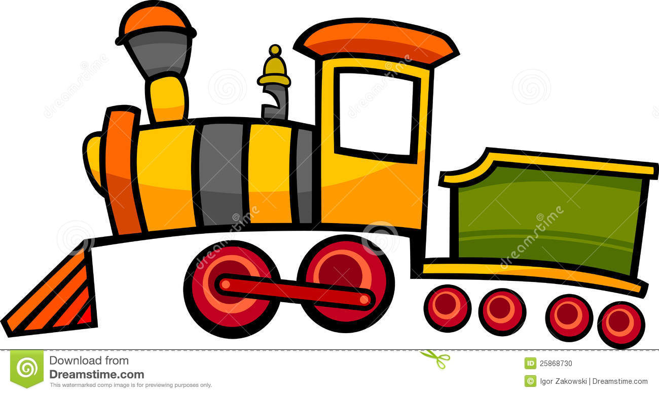 Illustration Of Cute Colorful Steam Engine Locomotive Or Train