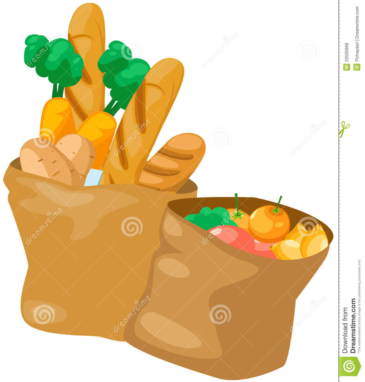 Isolated Paper Bag With Food On White Background Mr No Pr No 4 1005 10