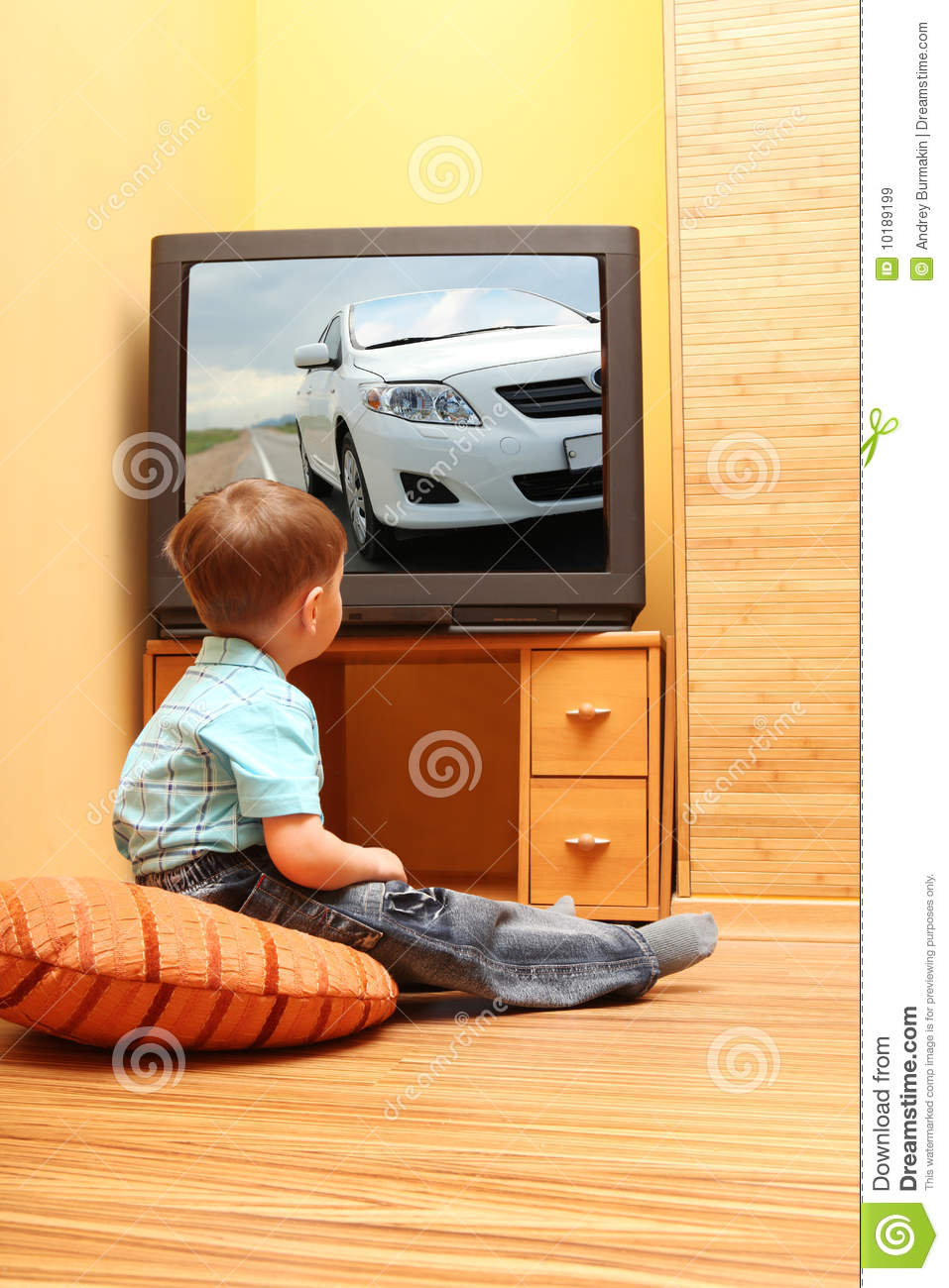 Little Boy Watching Cinema On Tv  Tv Screen   Photo Of The Author