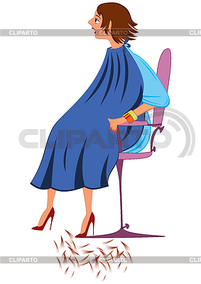 On White  Cartoon Woman In Blue Robe With New Haircut     Zebra Finch