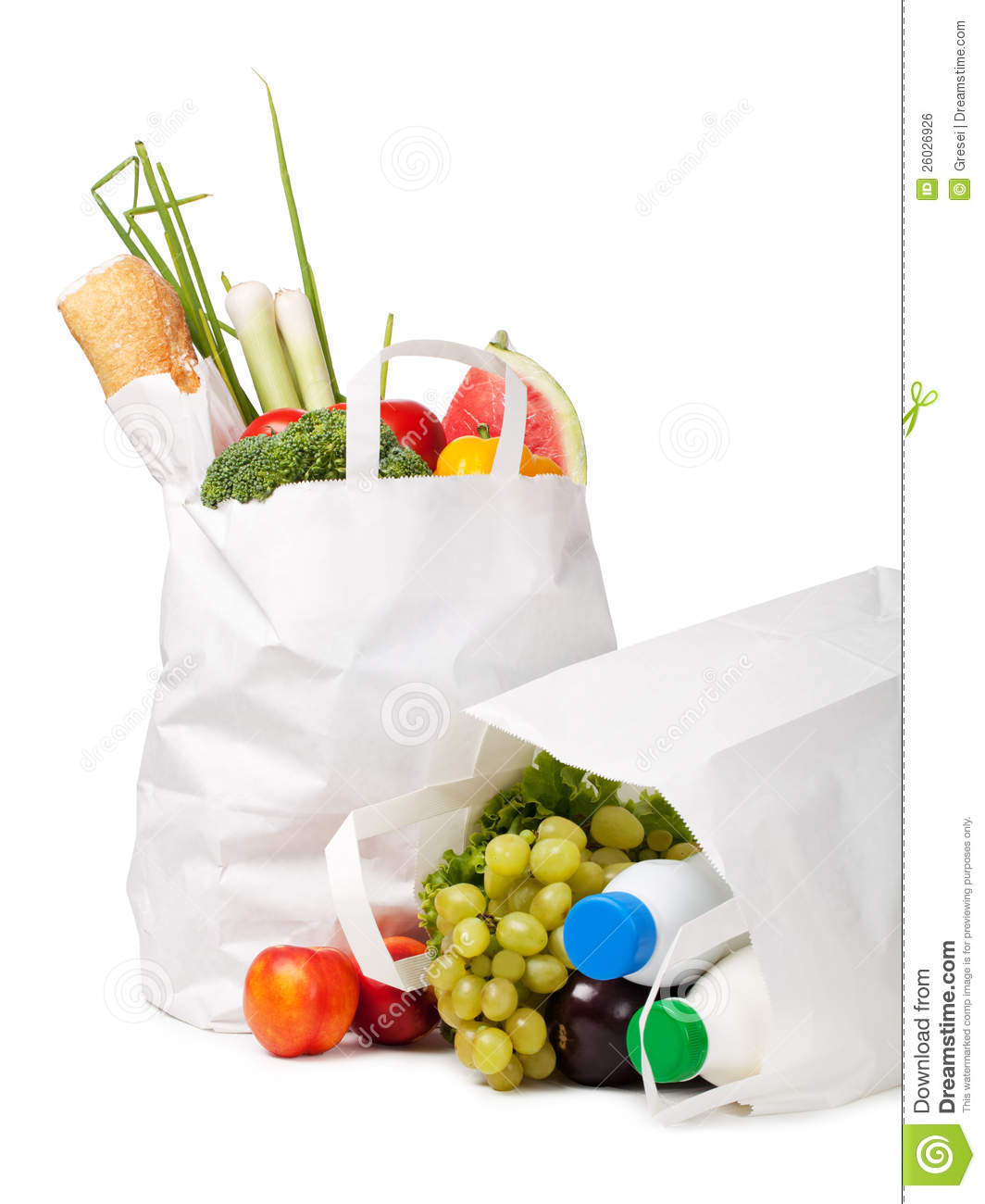 Paper Bag With Food On A White Background Mr No Pr No 2 343 2