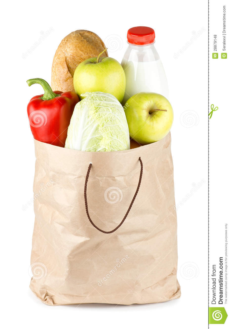 Paper Bag With Vegetables And Food On White Background Mr No Pr No 0    