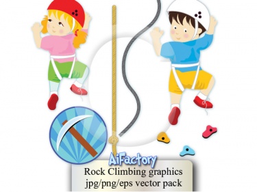 Rock Climber Girl And Boy Clipart Set   Meylah