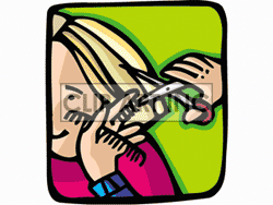 Royalty Free Cartoon Girl Haircut Clipart Image Picture Art   159916