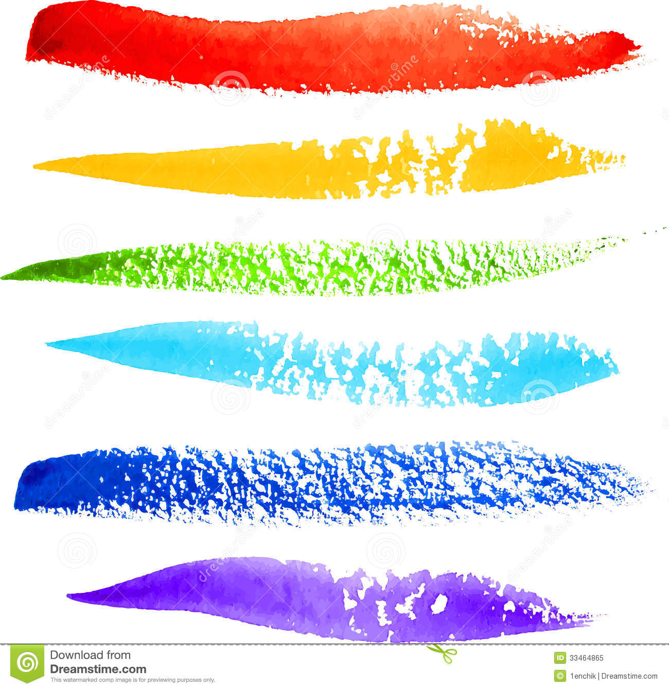 Royalty Free Stock Photo  Colorful Rainbow Paintbrush Vector Strokes
