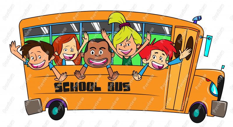 School Bus Clip Art   Royalty Free Clipart   Vector Cartoon Drawing