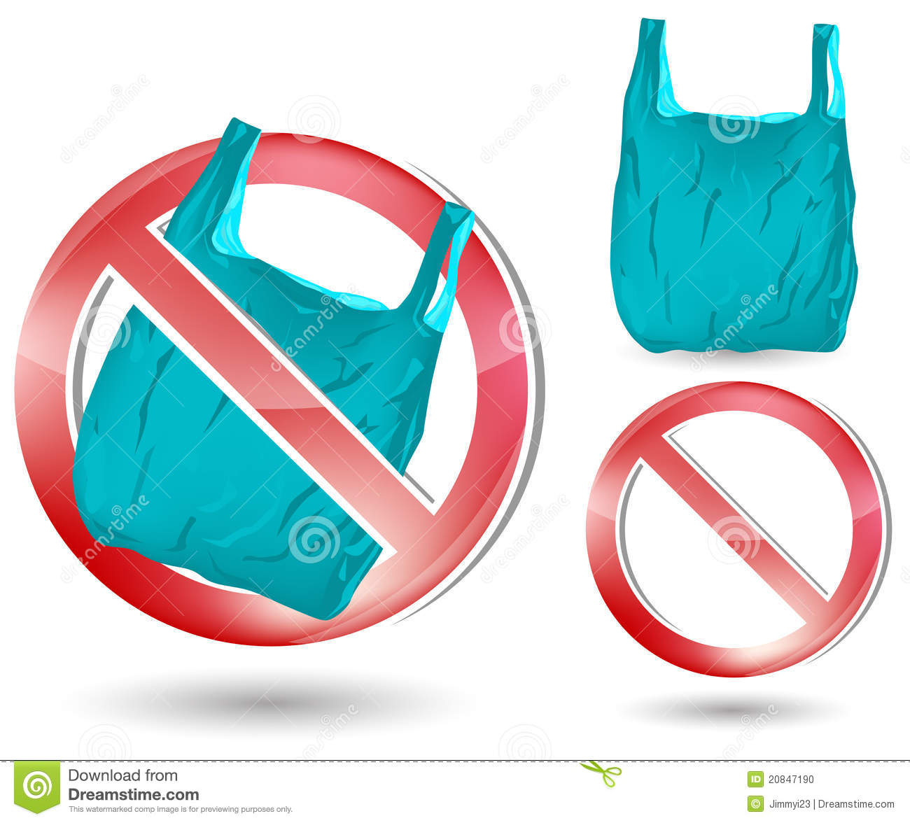 Set Of No Plastic Bag Sign Isolated On White Background Mr No Pr No 2