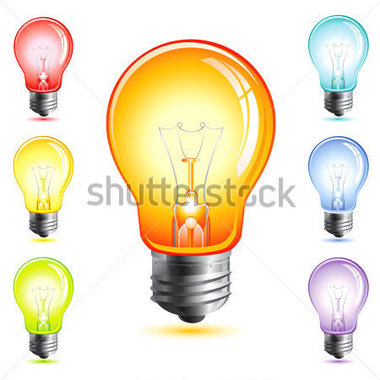 Set Realistic Vector Illustration Of A Light Bulb Isolated On White