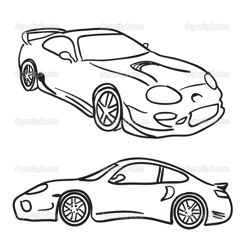 Sports Car Sketches   Stock Vector   Arenacreative  9295214
