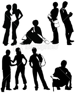 Students Silhouettes Vector Set Jpg