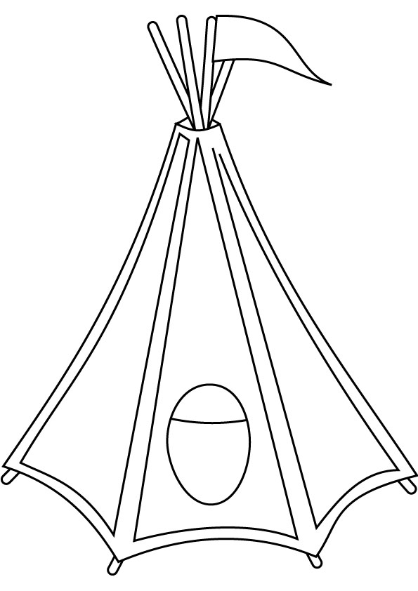 Tent Drawing Free Indian Tent Coloring Page