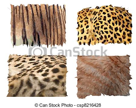 Vector Of Feline Animals Fur Patterns   Four Different Kind Of Feline