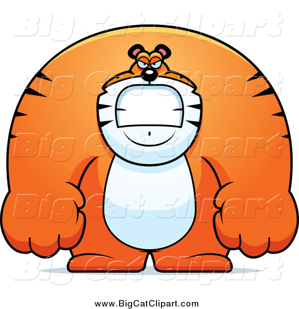Big Cat Cartoon Vector Clipart Of A Angry Huge Tiger By Cory Thoman    