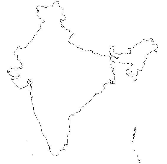 Blank Outline Map Of India   Schools At Look4
