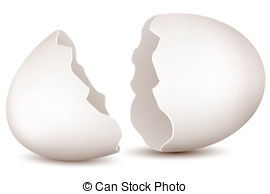 Broken Egg   Illustration Of Broken Egg On White Background