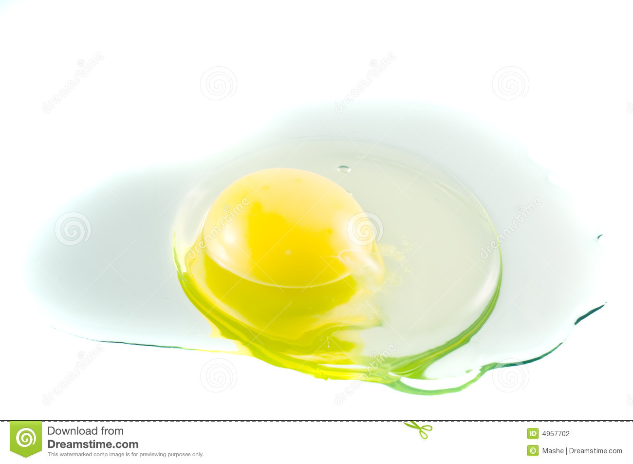 Broken White Egg Over A White Background