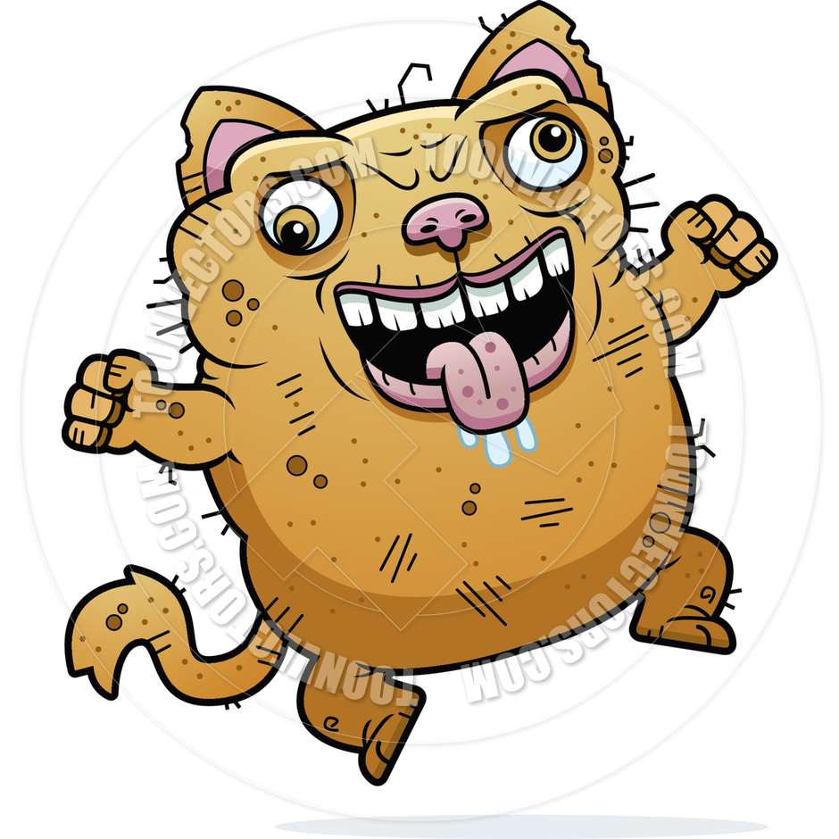 Cartoon Ugly Cat Crazy By Cory Thoman   Toon Vectors Eps  5924