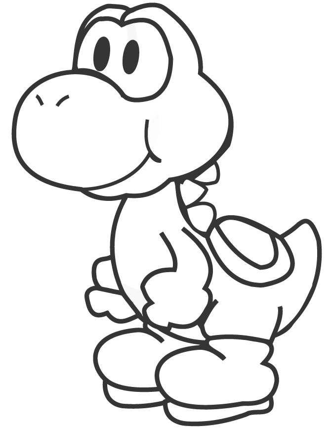 Cartoon Yoshi Coloring Page   H   M Coloring Pages