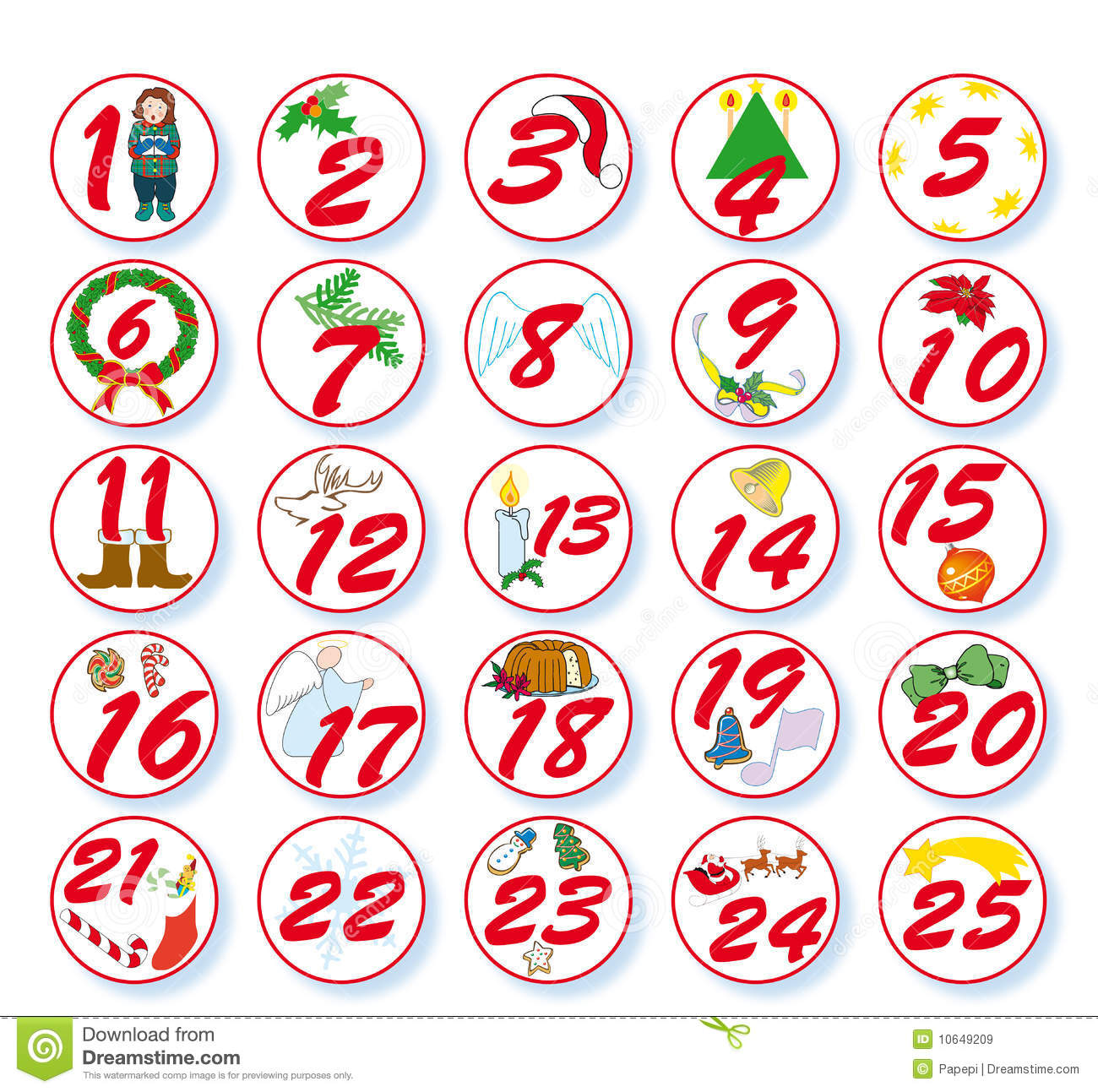 Christmas Calendar Royalty Free Stock Images   Image  10649209