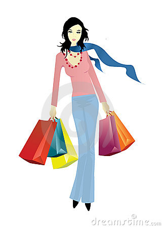 Clipart Shopping Lady Royalty Free Vector Design