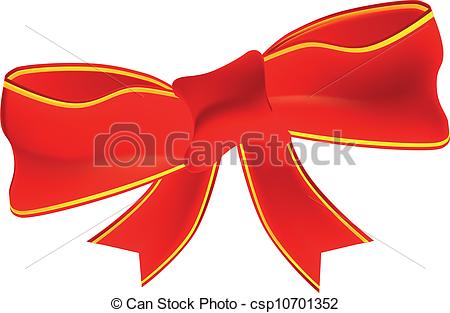 Clipart Vector Of Satin Bow   A Single Satin Bow Isolated On White