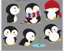 Cute Penguin Vol 3 Clipart Digital