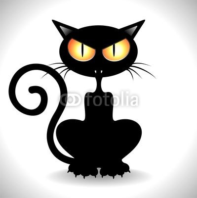 Gatto Nero Arrabbiato   Angry Black Cat Clip Art   Vector Stock    