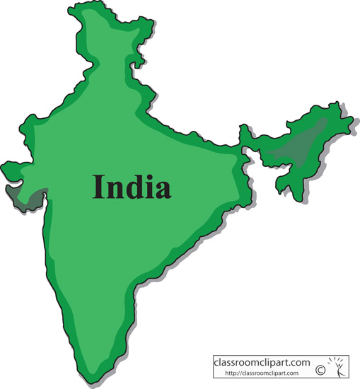 India   India Map 1004   Classroom Clipart