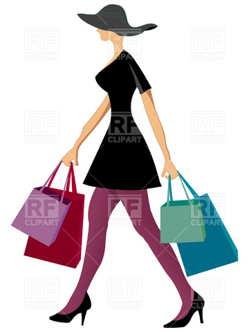 Lady Shopping Clipart Woman With Shopping Bags