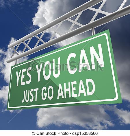Of Yes You Can Words On Road Sign Green Csp15353566   Search Clip Art    